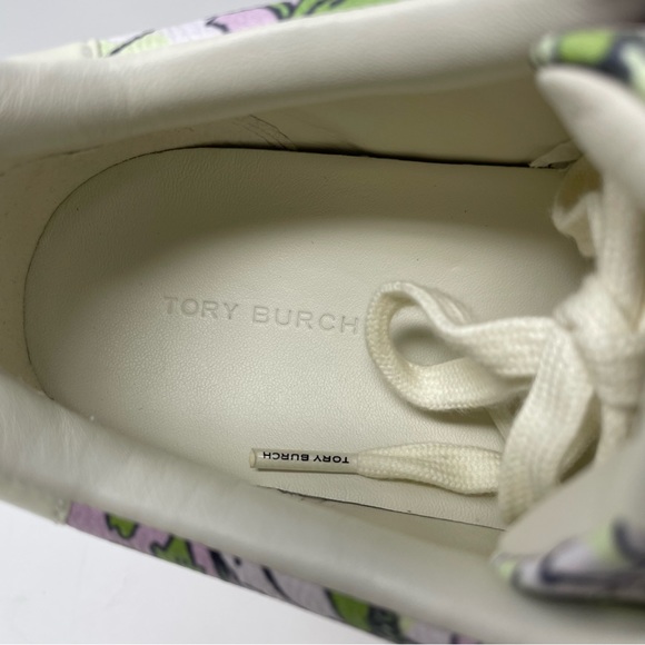 Tory Burch Ladybug Sneaker in Purple Bold Flowers / Oyster Size 9 New - Picture 14 of 14